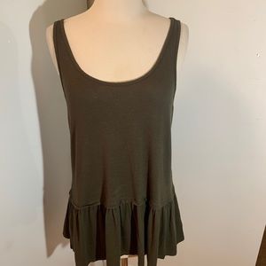 Final Touch Scoop Neck Peplum Drop-waist Tank Top